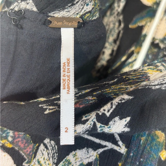 Free People Black and Yellow Floral Backless jumpsuit Size 2 - Picture 6 of 8